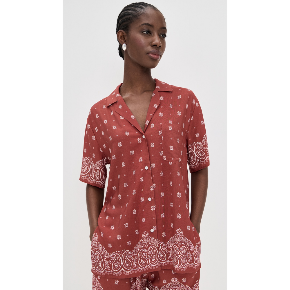 WAYF Breeze Short Sleeve Top in Orange - Picture 1 of 2